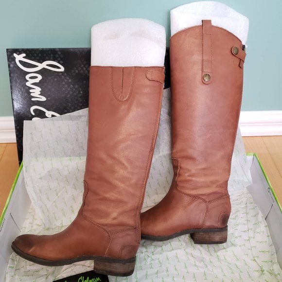 Sam Edelman S5 Penny Whiskey Leather Riding Boots - Picture 6 of 11